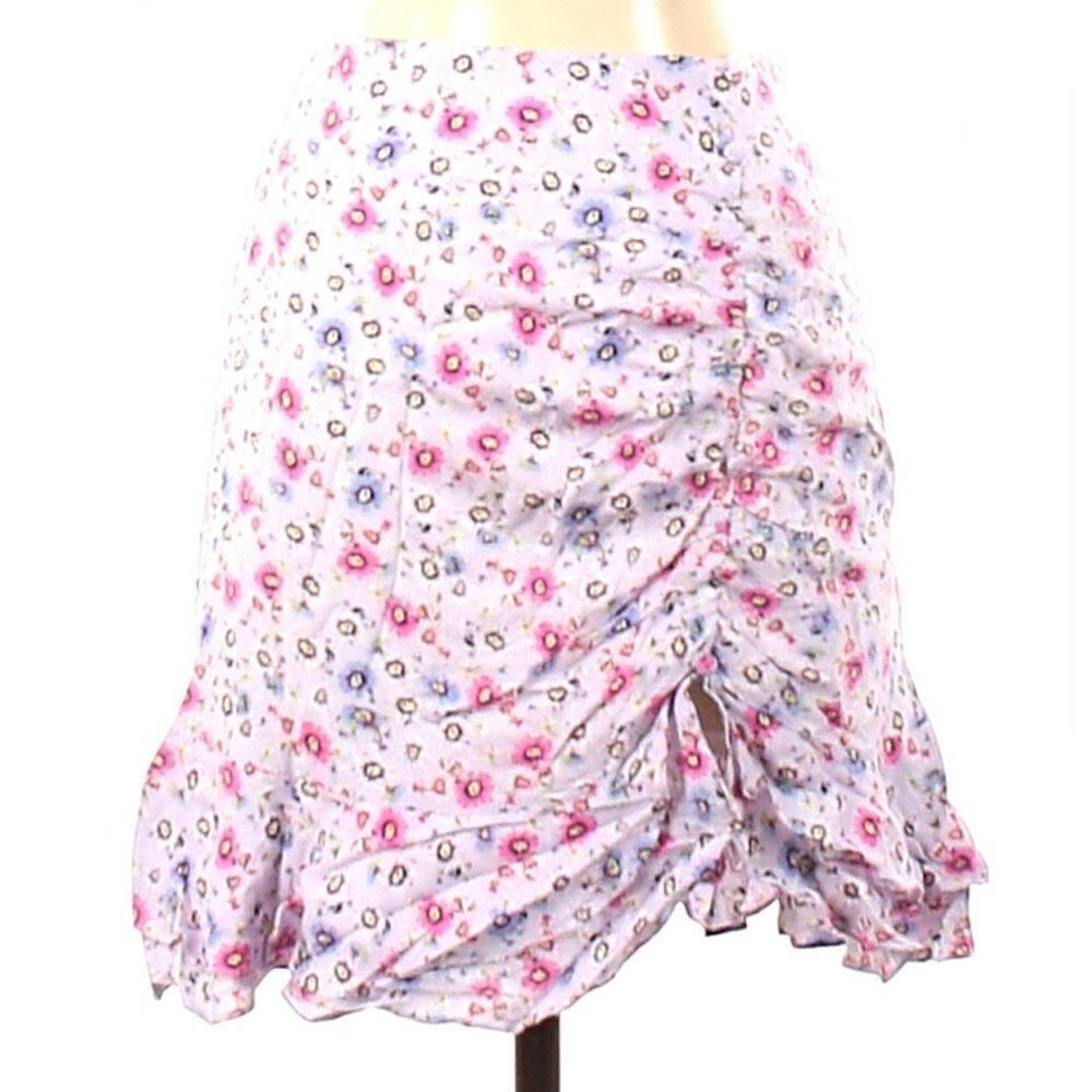 Dance & Marvel Women's Floral Ruffled Casual A-Line Mini Skirt, Sz S
